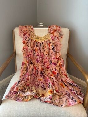 BY ANTHROPOLOGIE FLUTTER-SLEEVE MINI DRESS